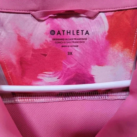 Athleta Women's Run With It Painted Energy Coral Pink Jacket Plus Size 3x - Picture 3 of 3